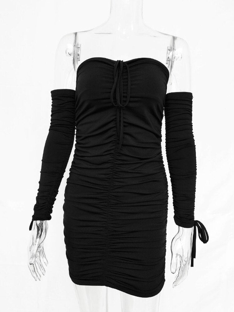 Women's Off Shoulder Bodycon Mid Dress