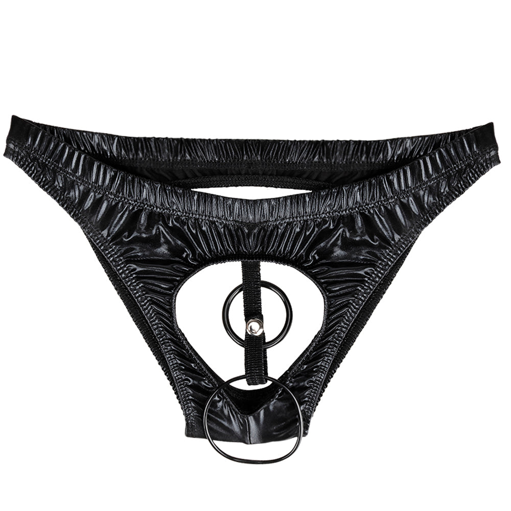Men's Double O-Ring Crotchless Briefs