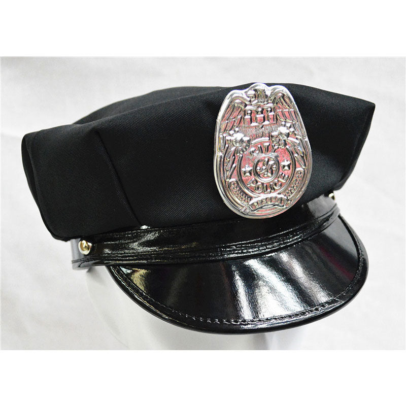 Men's Police Officer Shirt, Hat, Necktie, Arm Guard, Handcuffs Set