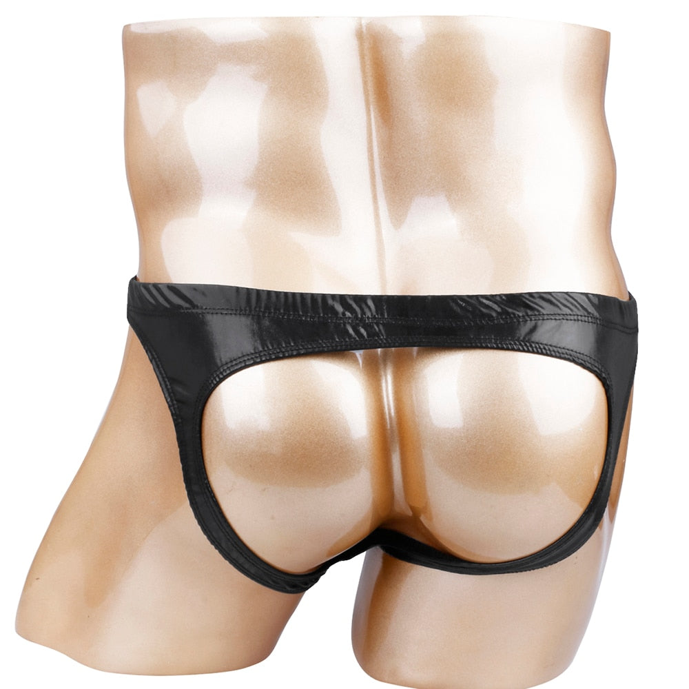 Men's Double O-Ring Crotchless Briefs